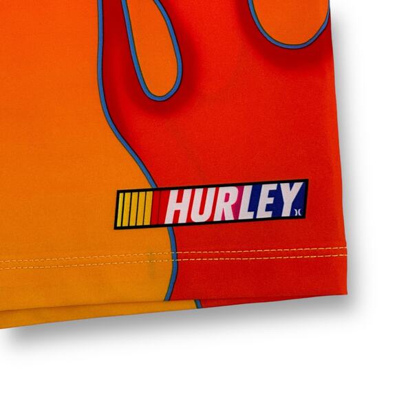 Hurley Nascar Phantom Eco Flames Swim Trunks Boardshorts Sz 36 Checker Flag 18" - Picture 4 of 9